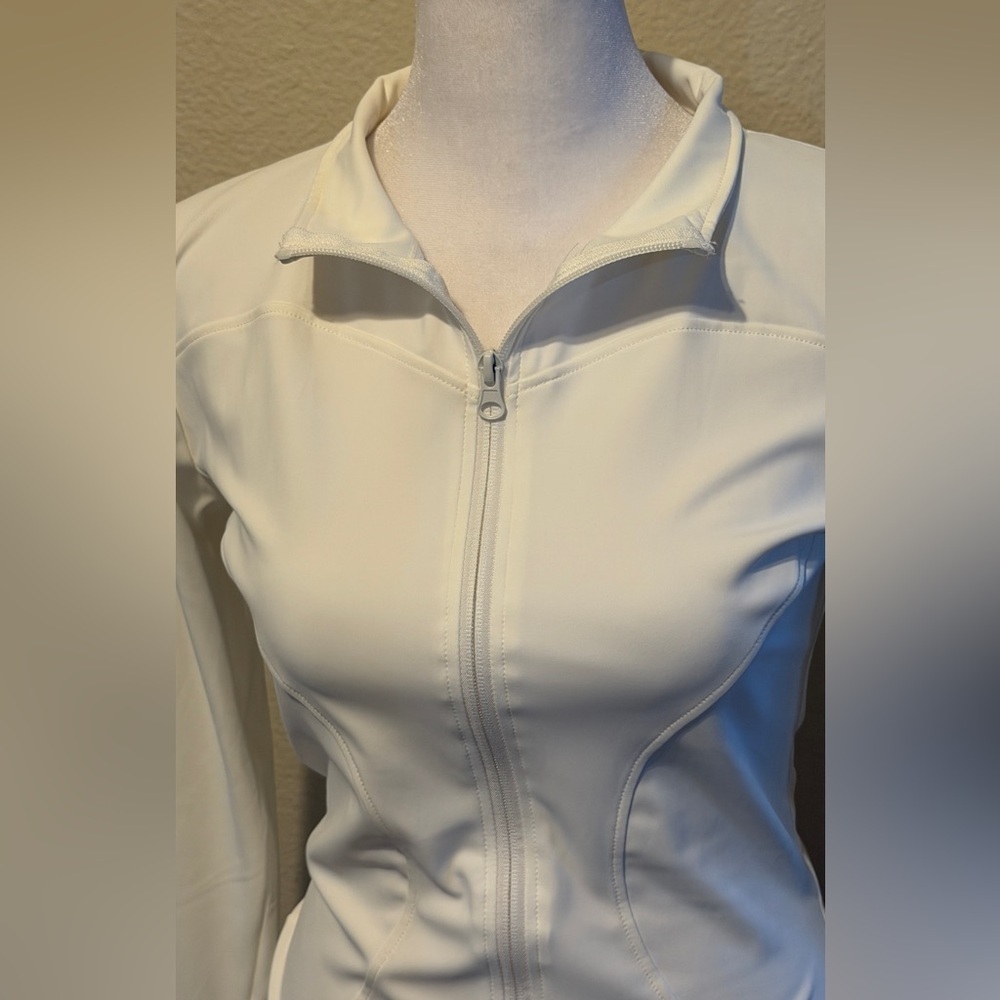White Zip-Up Athletic Jacket - Picture 5 of 7